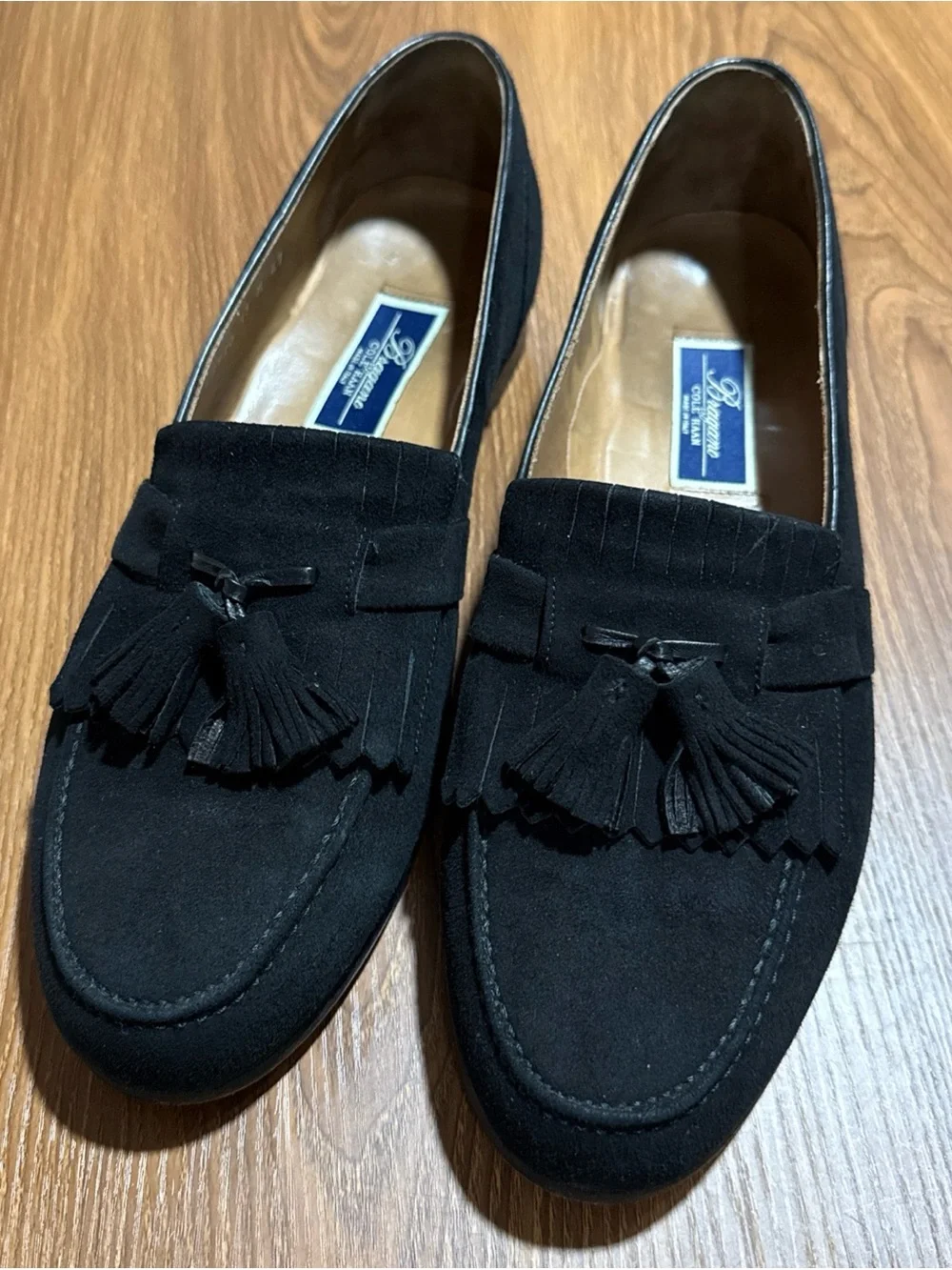 Bragano Cole Haan Black Suede Tassel Loafers Men 13